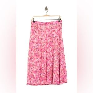 NWT Tahari Floral Georgette A-line Midi Skirt